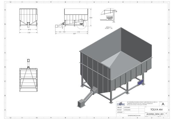 Vista previa de DRP0008 Tolva Industrial Plano Proyecto